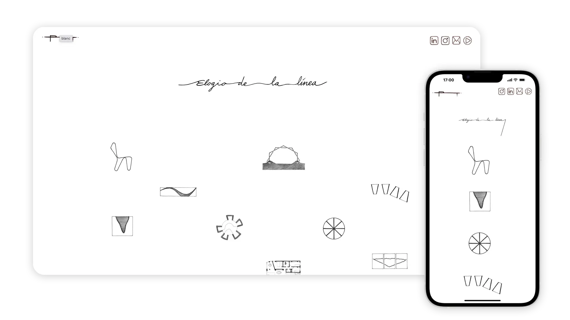 Captura de la web de Elogio de la Línea, portfolio de Pau Jordà arquitecto