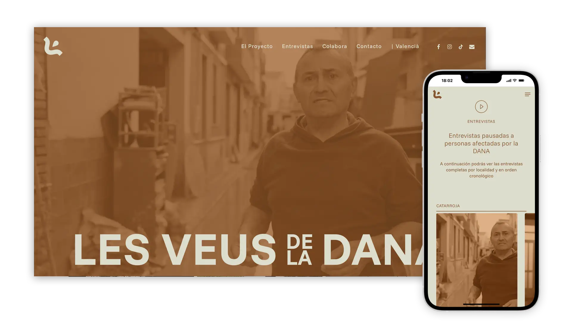 Captura del proyecto Les Veus de la DANA, archivo de testimonios de afectados