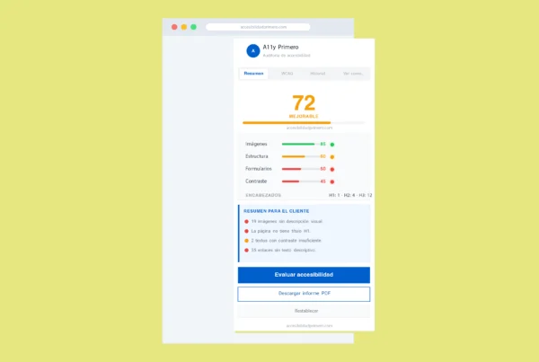 Imagen de la interface de A11y Primero